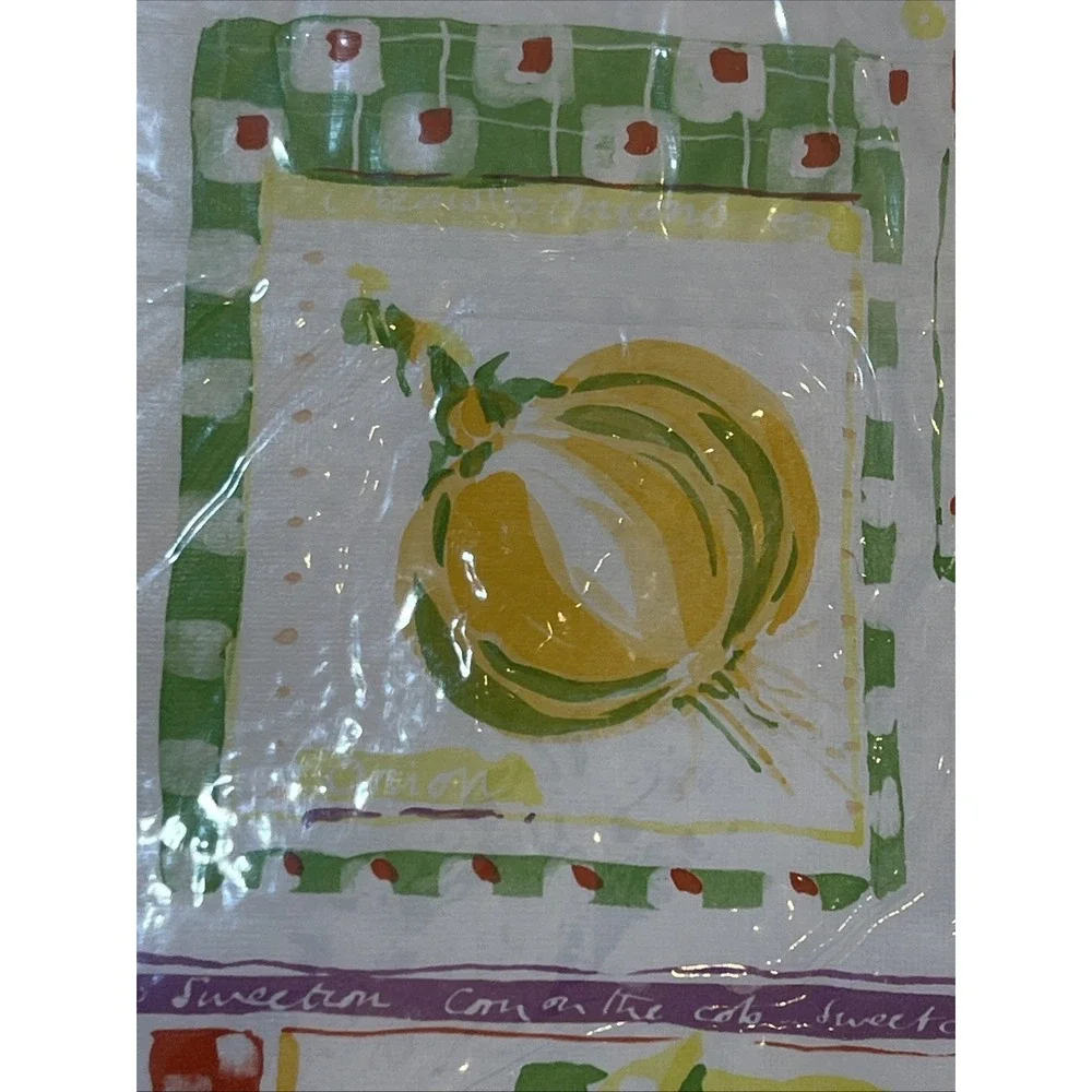 VTG HomeTrends Vinyl Tablecloth Flannel Backed Garden Vegetables 60